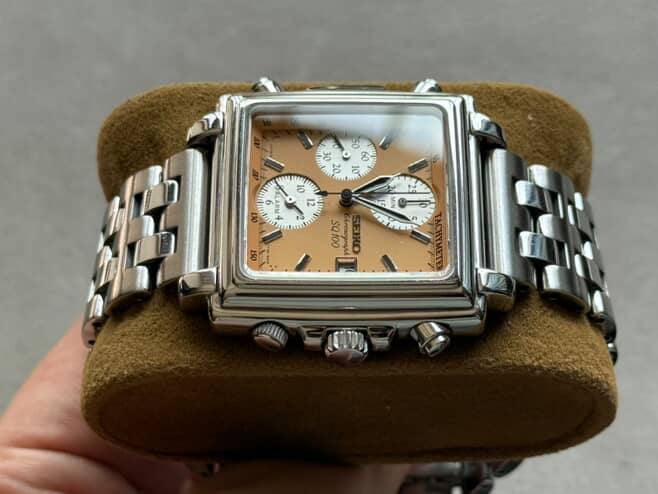 Seiko SQ100 “Monaco” Salmon Dial