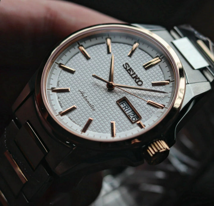 Seiko SRP468 RG "Waffle Dial"
