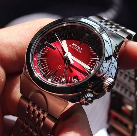 Seiko SUS Mechanical GMT SCFF007 4S12-0010 Red Dial