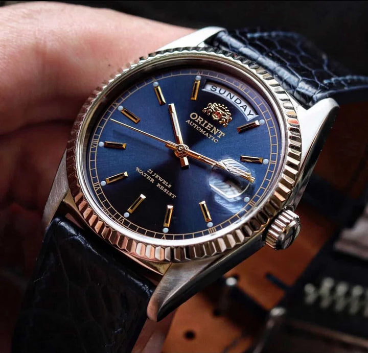 Orient First Generation Day-Date FEV03001DY (Blue Dial)
